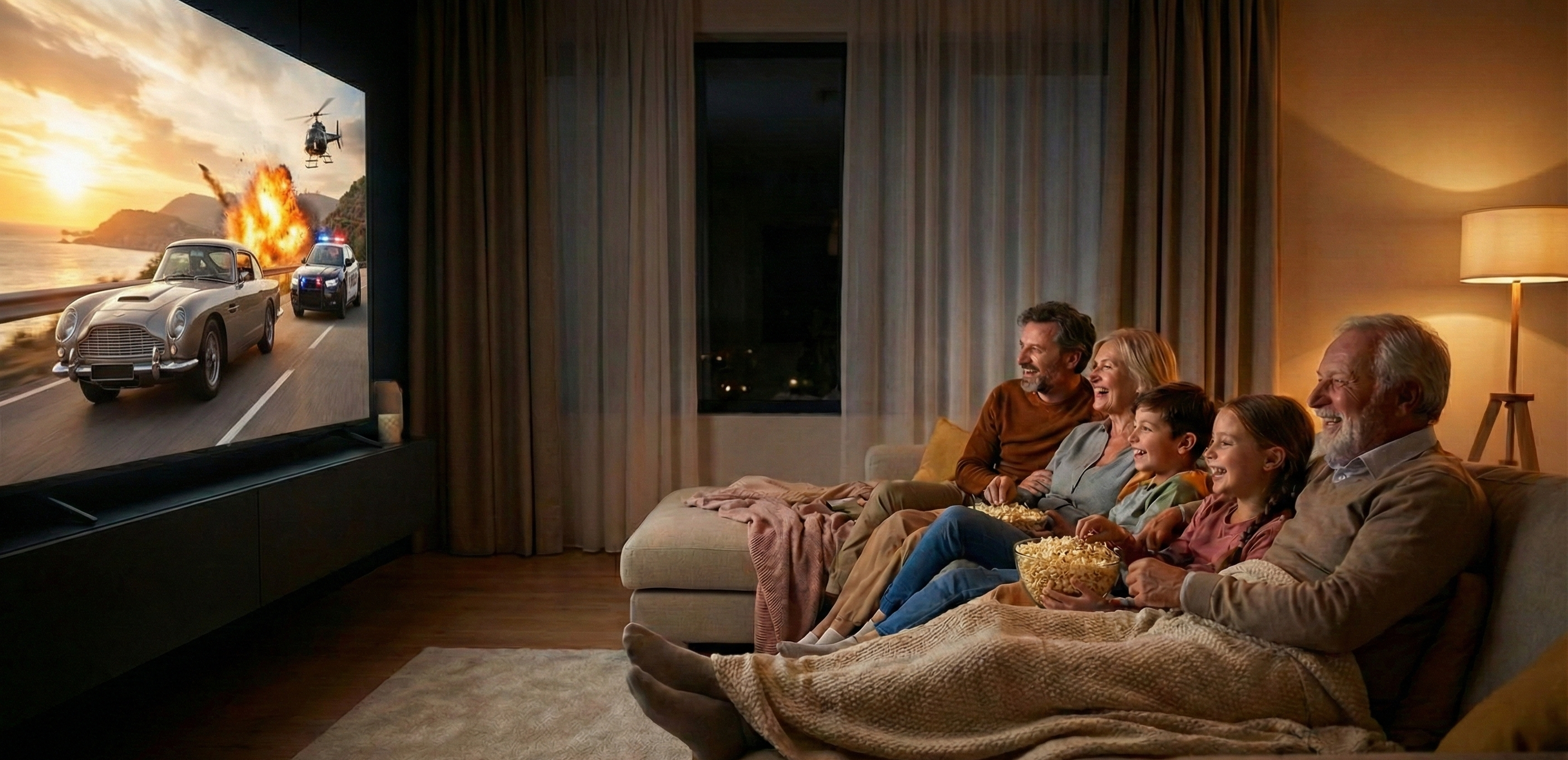 Família assistindo TV